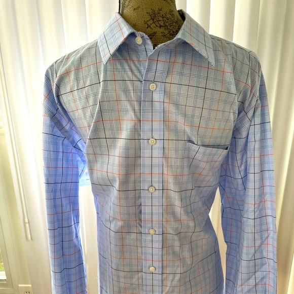 Jos. A. Bank Other - Jos. A. Bank Mens Dress Shirt Size XL White Blue Check Long Sleeve Button Down